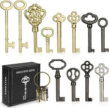 12pcs Skeleton Key Set Universal Hollow Barrel Keys For Antique Cabinet Door 12pcs Skeleton Key Set Universal Hollow Barrel Keys For Antique Cabinet Door