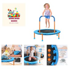 36-Inch Toddler Trampoline with Foam Handle - Safe Foldable Fun for Kids