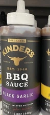Kinder's Gold Label BBQ BLACK GARLIC Sauce 15.8 Ounces, (3- Pack)