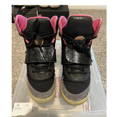 Nike Air Yeezy Blink 2009 Men's Sneakers Black Pink Leather 366164-003 size 12