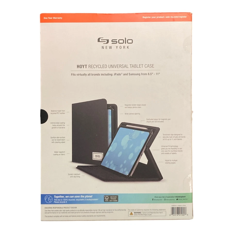 Solo New York Hoyt Recycled Universal Tablet Case, 8.5" to 11" - Image 2 of 2
