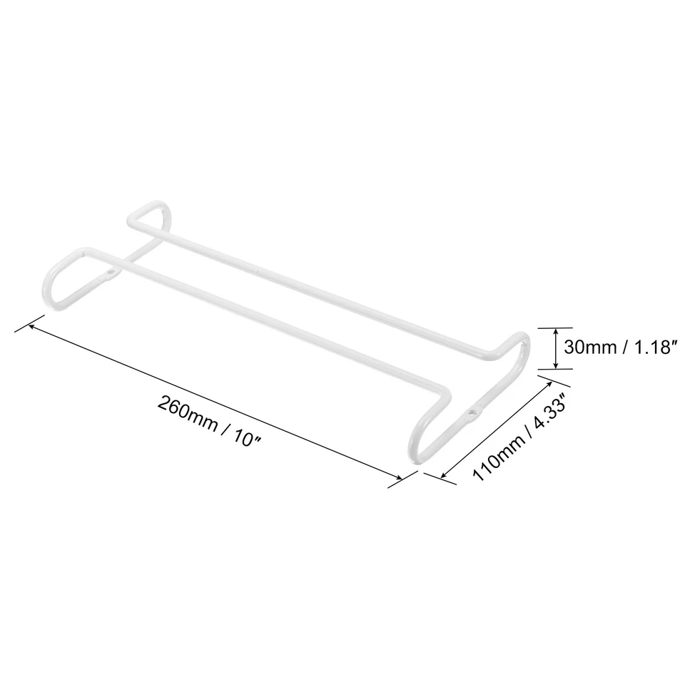 4 peças rack de vidro de vinho sob armário 10 polegadas para coluna de taça de 5 mm branco - Imagem 2 de 4