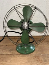 VINTAGE CAST IRON Knapp Monarch KWIK KOOL Electric  FAN 9” Cage 92-A Works Great