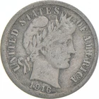 1916-S Barber Dime 90% Silver Average Circ *1756