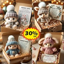 Mini Bunny HugEaster Gift Bunny Plush PocketHug Rabbit with Positive Car N EW