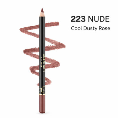 Golden Rose Lip Liner 223 Dusty Rose Cool Toned Nude Pink Matte Long Lasting
