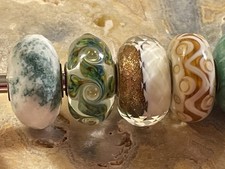 TROLLBEADS Unique OOAK Pinwheels with Buds Rare VHTF Beautiful 