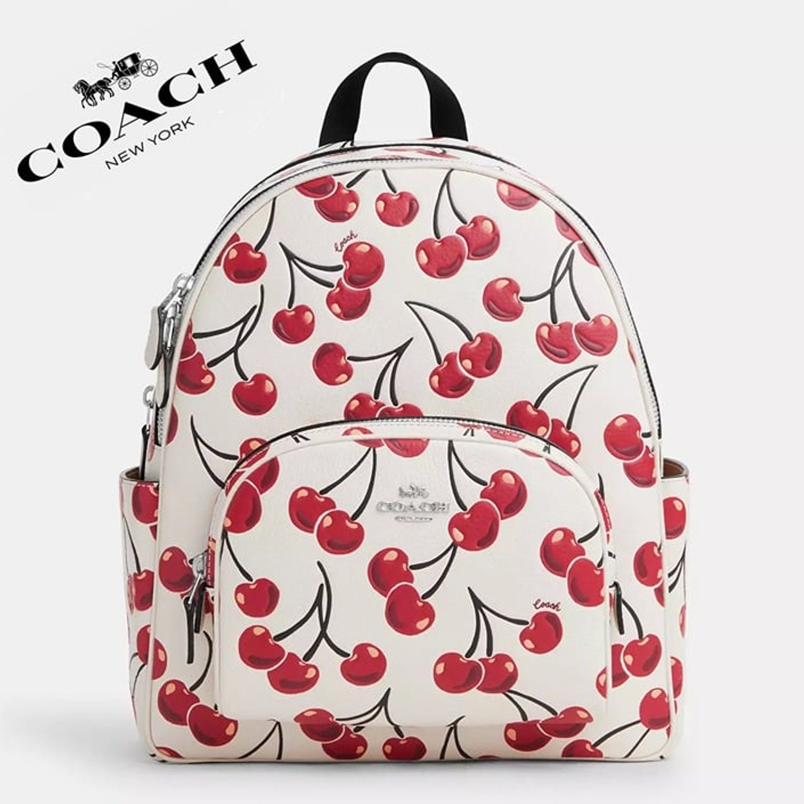 NWT! Coach Court Backpack With Cherry Print