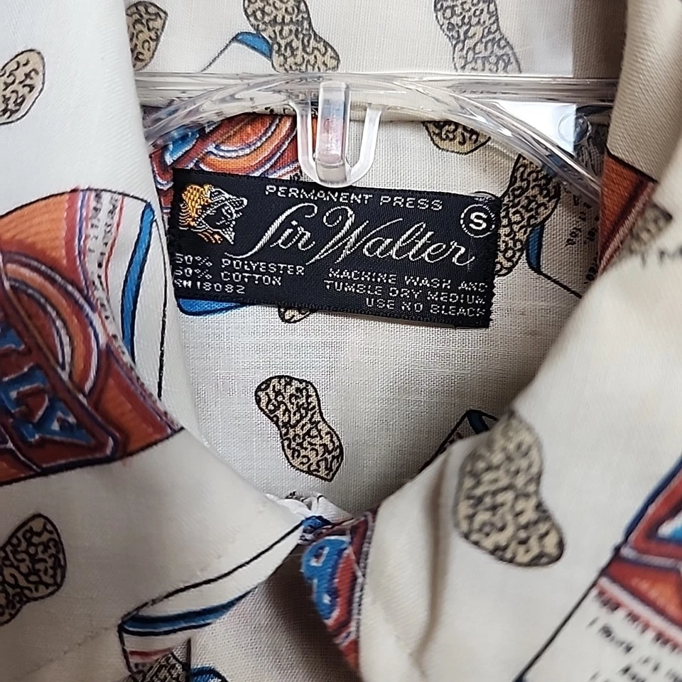 Vintage 70's Billy Beer Button Up Shirt Mens Original Billy Carter Small Linen  - Image 3 of 4