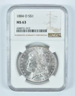 1884-O Morgan Silver Dollar MS63 NGC Brown Label *7069
