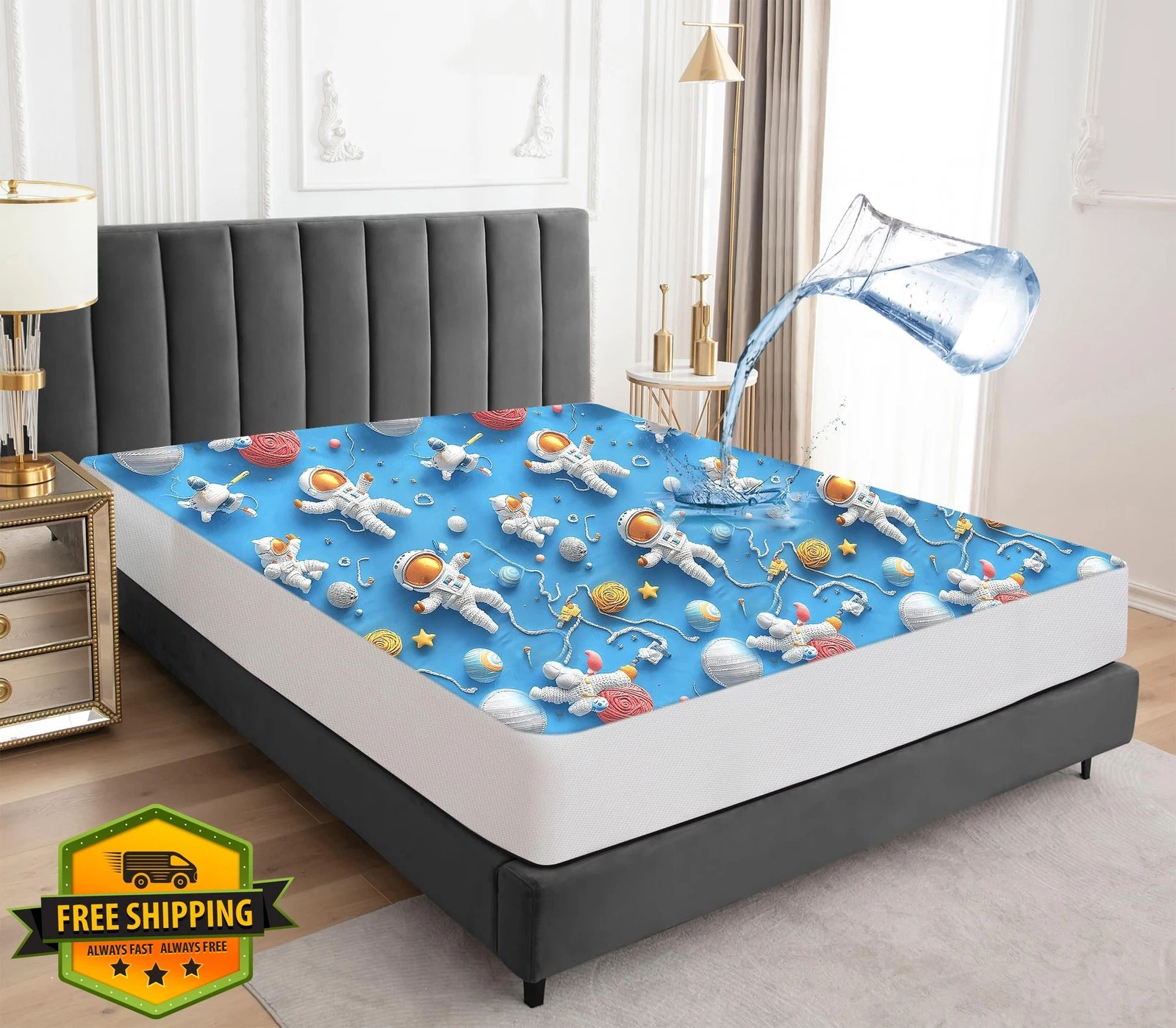 Sufdari Twin Waterproof Mattress Protector Spaceman