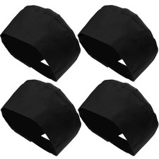 4 Pcs Unisex Chef Hats Adjustable Chef Beanie Caps with Breathable Mesh Top