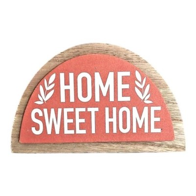 Wood Block Home Sweet Home Tabletop Freestanding Decor Sign 5.75'' x 3.5'' x 0.75''