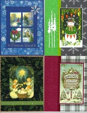 Handmade  CHRISTMAS CARDS -HALF RELIGIOUS   #C 21  -  lot of 4