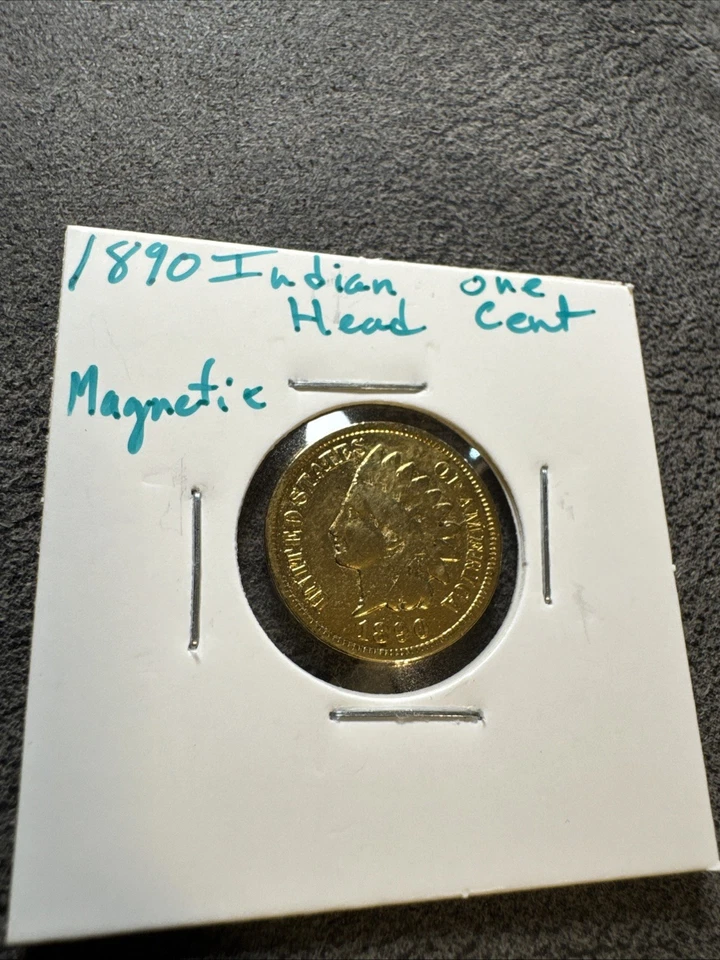 1890 Indian Head Gold Color. Magnetic. - Image 3 of 4
