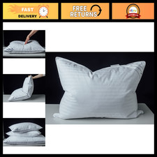 Soft Goose Down Feather Pillow - 100 Cotton, Supportive, Standard Size 20x26" W