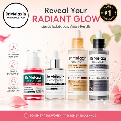 Dr.Melaxin 4pc Rice Peeling Ampoule Set, Spicule Serum Picotonic Shot, K-Beauty*