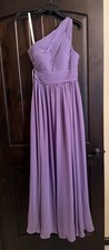 Azazie Charlize Lilac A-Line One Shoulder Stretch Satin Dress NWT Size 4 