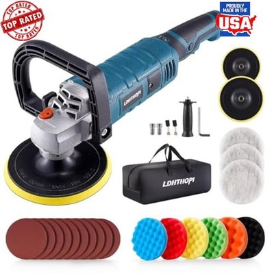 Professional 1600W 7'' Electric Buffer Polisher Kit W/ Variable Speed Control New
