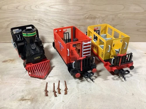 Vintage Geobra Playmobil 3958 Train Car Railroad Track Incomplete G Scale Tested