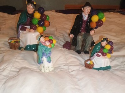 Royal Doulton Porcelain Figurines The Old Balloon Seller & Balloon Man