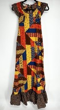 Sears JR bazaar 70s Patchwork Floral Flutter Ruffle Dress Sz 5 Cotton XXS 0/00