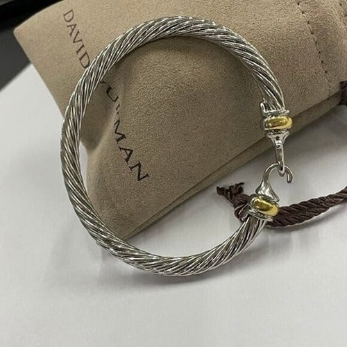 David Yurman Cable Buckle Bracelet 925 Sterling Silver 18K Gold Signed