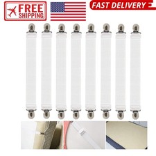 8pcs Sheet Straps, Adjustable Bed Sheet Holder Straps Fitted Sheet Clips,Elastic