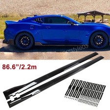 For Chevrolet Camaro 86.6 Glossy Black Side Skirts Extension Rocker Panel Lip