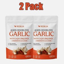 2 Pack Resilia Odorless Aged Garlic Extract 600mg CoQ10 60 Softgels New Sealed