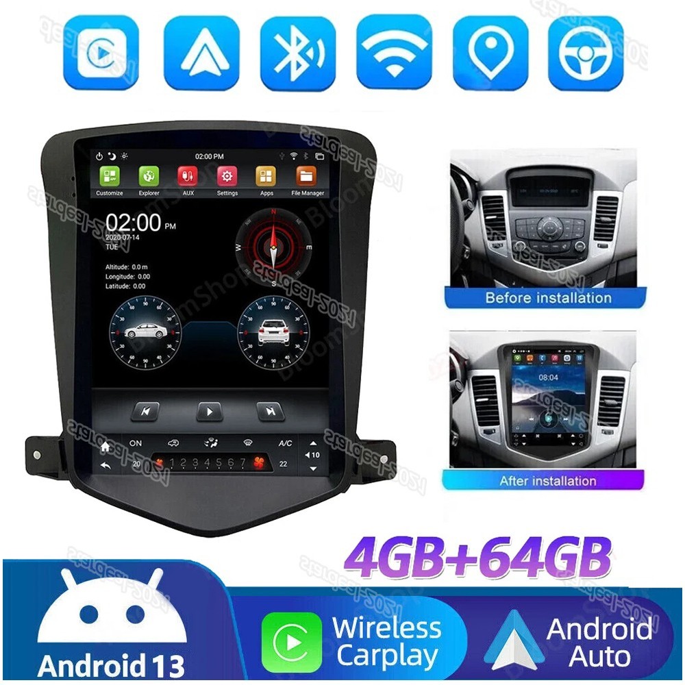 4+64G For Chevy Cruze 2009-2015 Android 13 GPS Car Apple Car