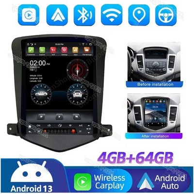 4+64G For Chevy Cruze 2009-2015 Android 13 GPS Car Apple Carplay Radio Stereo HD