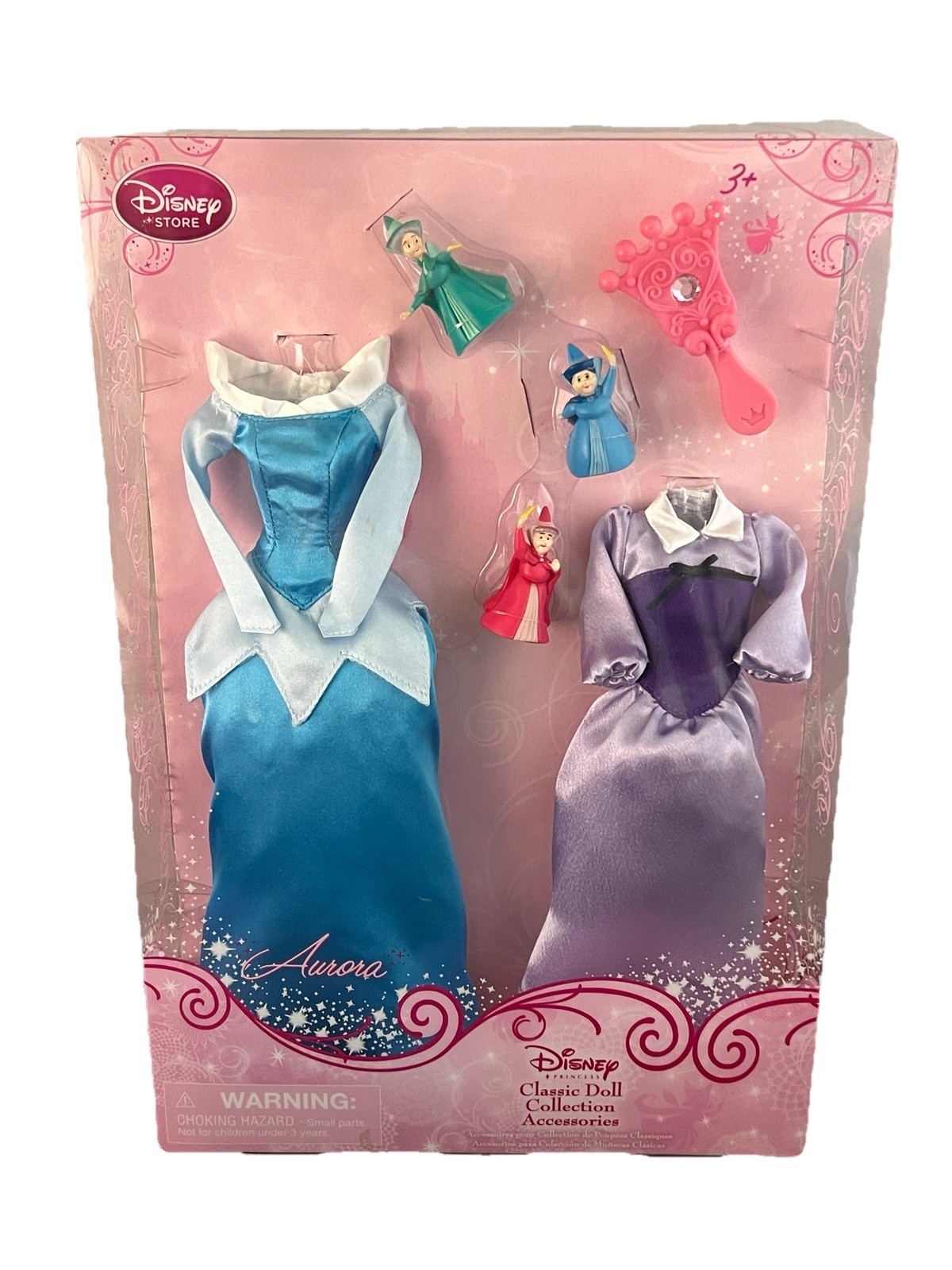 Disney Princess Classic Doll Collection Accessories - 2 Gowns - Brush - Aurora