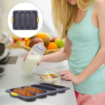 4 Slot Baguette Mold Bread Loaf Tray French Pan Baking Pans Homemade