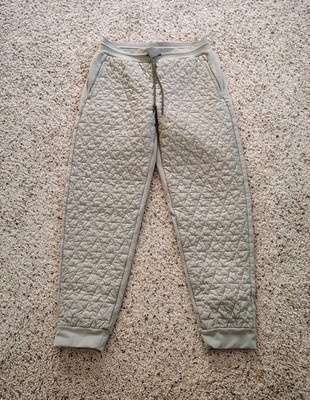 Athleta Women's Solstice Quilted Joggers  Sz 10 Fern Green Zip Pockets EUC
