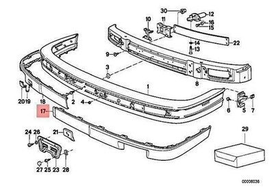 BMW E30 Stoßstangenleiste links Original 51111945907