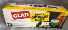 1980s Glad 4 Gallon Garbage Bags Waste Basket...