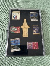 1996 ATLANTA OLYMPICS - 7 PIN COCA COLA LAPEL PIN SET IN PLASTIC CASE