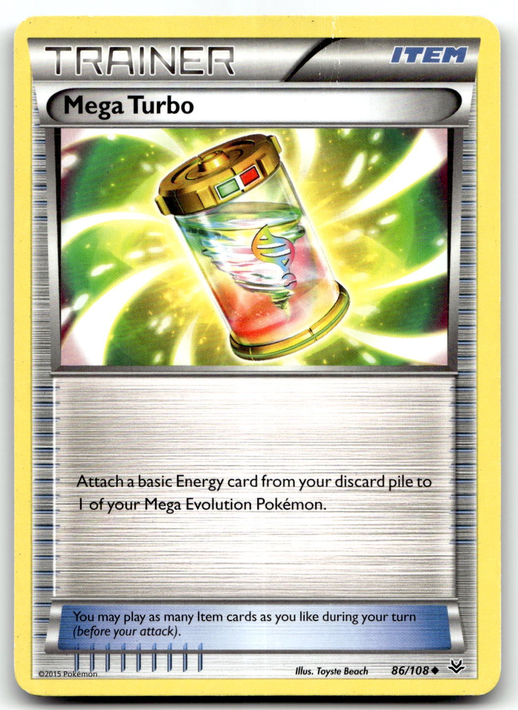 Mega Turbo 86/108 XY - Roaring Skies Uncommon Normal Pokemon TCG HP