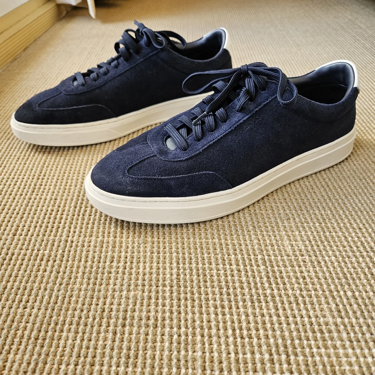 NEW HUGO BOSS Colyn Hybrid Navy Leather Sneakers Men\'s Size US 10.5 / 44 EU BOSS - Low-top trainers with suede and faux leather - Dark Blue main image 4