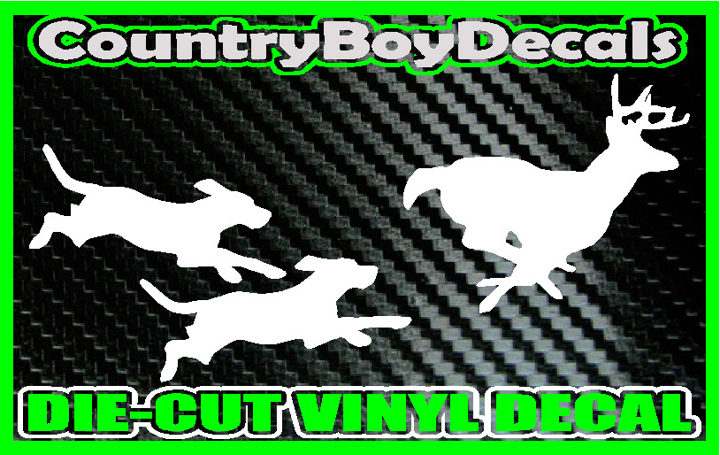 Dogs Running Deer Decal