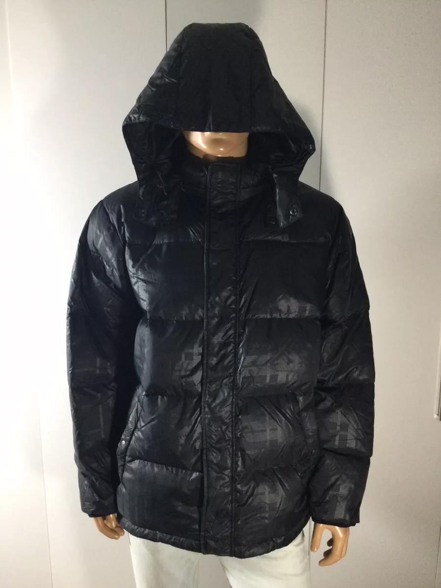 Stussy Bomber Hooded Embossed Men’s Black Down Jacket Size XL