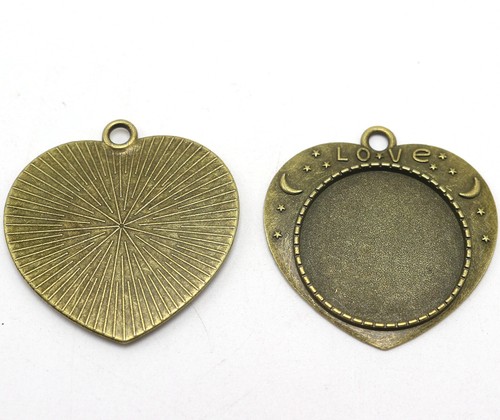 5 Bronze Rosary Centerpiece Blank Bezel Trays - Fits 25x18mm Oval 5 Bronze Rosary Centerpiece Blank Bezel Trays - Fits 25x18mm Oval