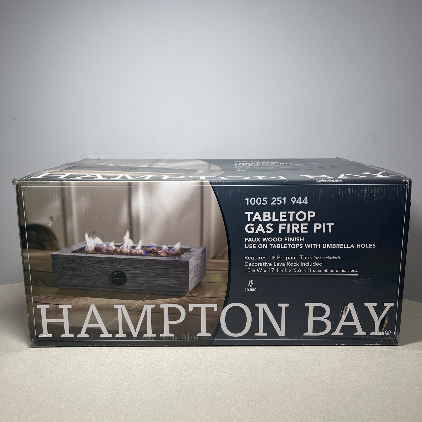 Hampton Bay Tabletop Gas Fire Pit 10.000 BTU item 1005 251 944 (1062