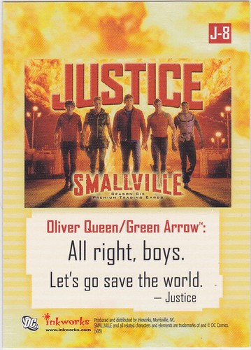 SMALLVILLE SEASON 6 J8 JUSTICE PUZZLE INSERT TRADING CARD - Picture 2 of 2