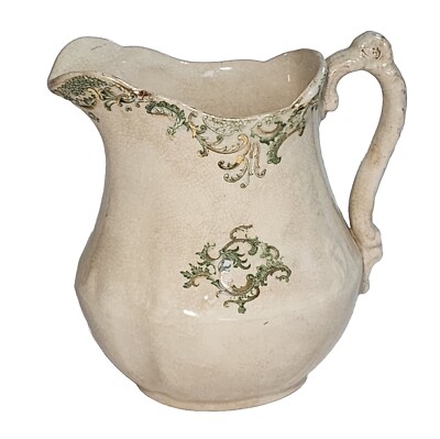 Vtg John Edwards Holland Antique Cream Pitcher Creamer Porcelain Deter Pre 1900