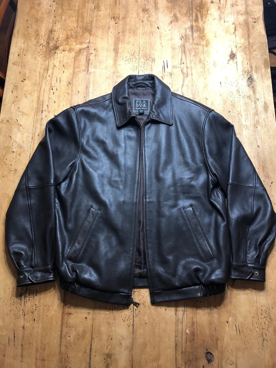 Jos a bank leather bomber deals jacket