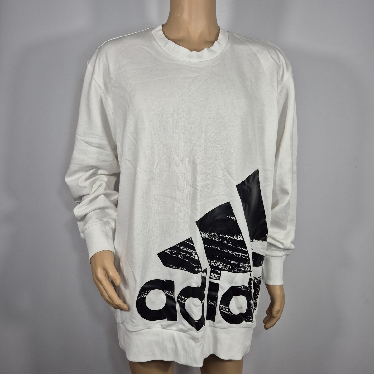 Adidas Men's Multi Sport Sweat Shirts Size XLT Tall White Crew Neck  Pullover 33