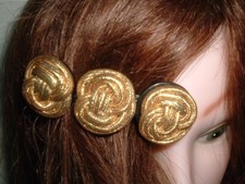 Vintage Golden Cord 3.5" Hair Barrette