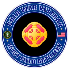 Cold War Veteran 151st Field Artillery Bumper Sticker Military Vinyl Decal 5"